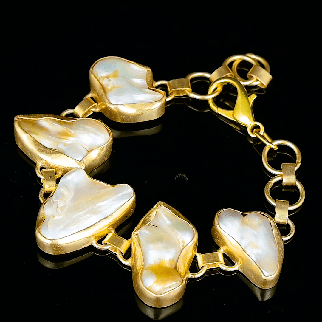 Baroque Pearl Rough Gemstone Bracelet