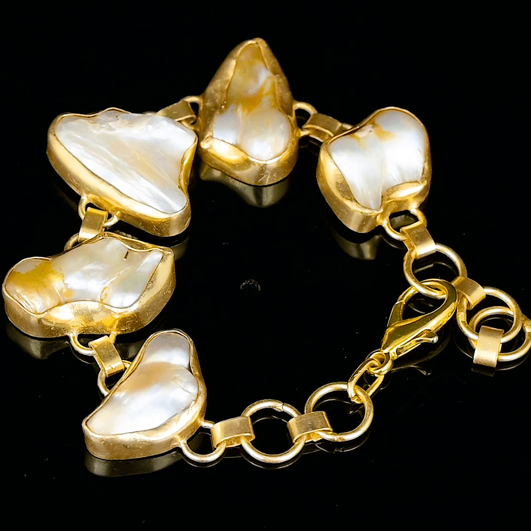 Baroque Pearl Rough Gemstone Bracelet