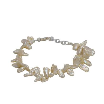 Baroque Pearl Silver Plated Chain Bracelet