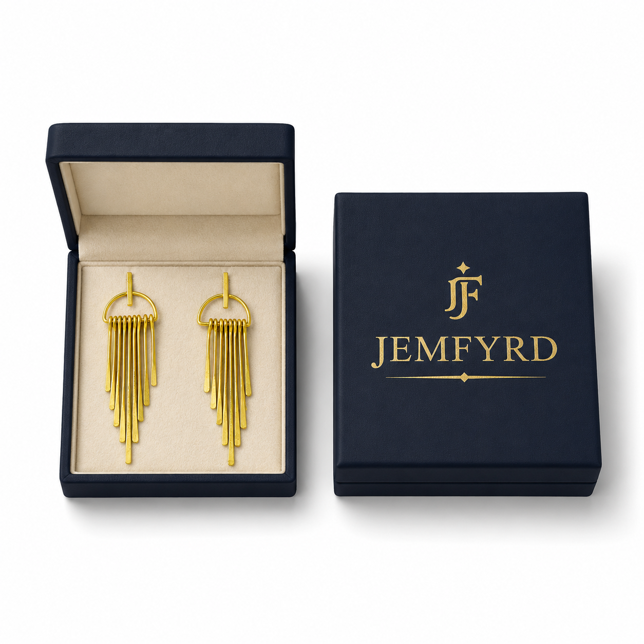 Long Fringe Bohemian Style Flash Gold Plated Brass Stud Earrings