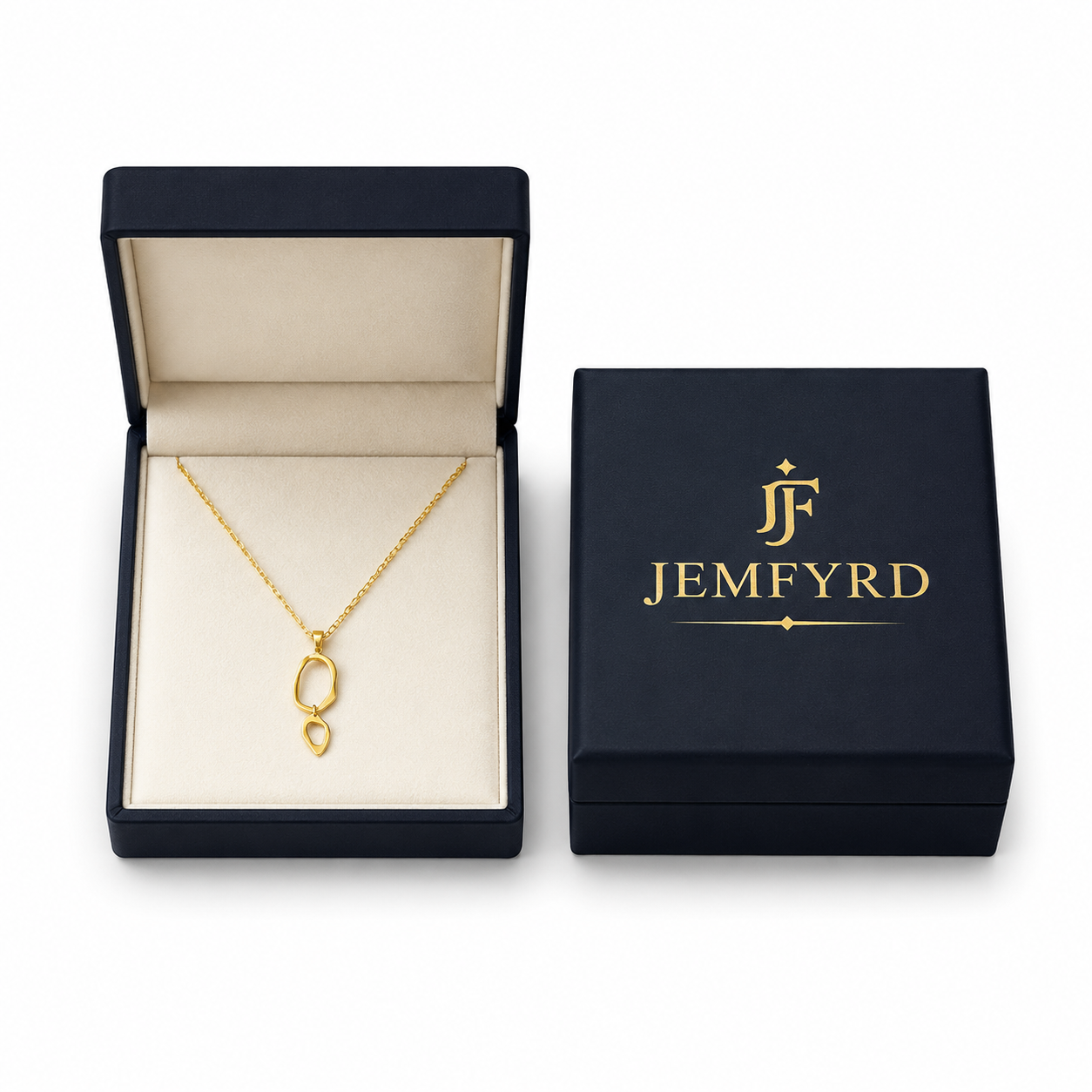 Wavy Dual Loop Flash Gold Plated Brass Pendant