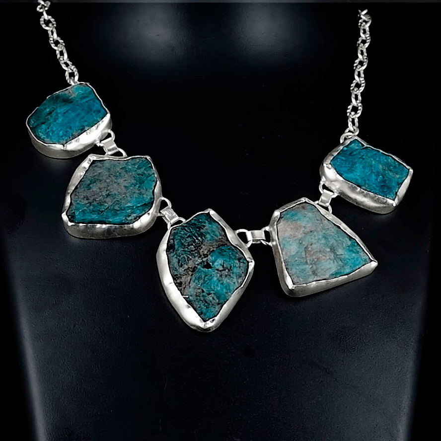 Blue Apatite Gemstone Pendant Necklace jewelry