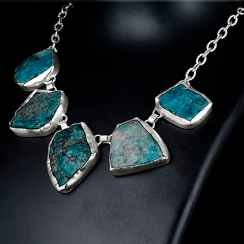 Blue Apatite Gemstone Pendant Necklace jewelry