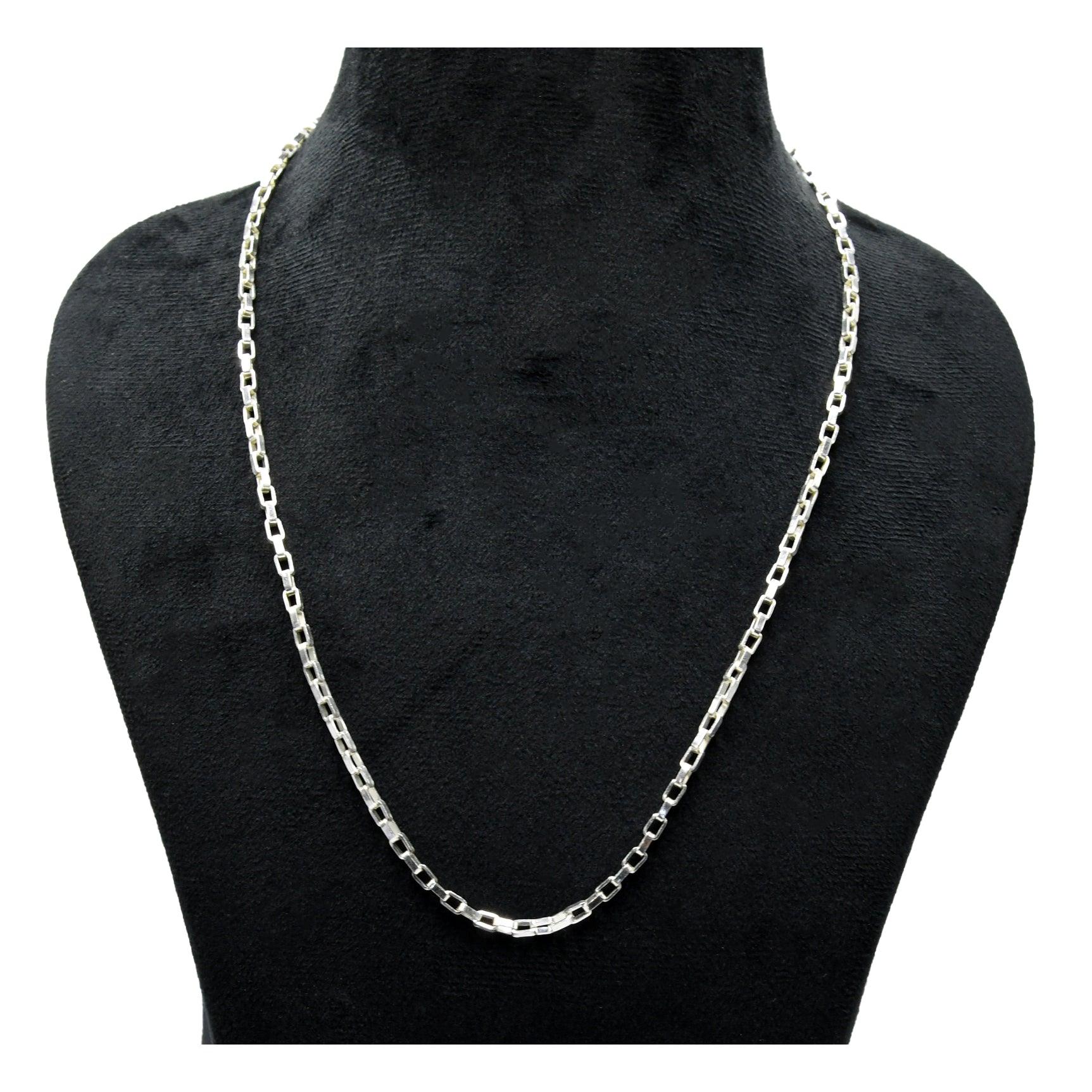 Box Brass Silver Plated Chain