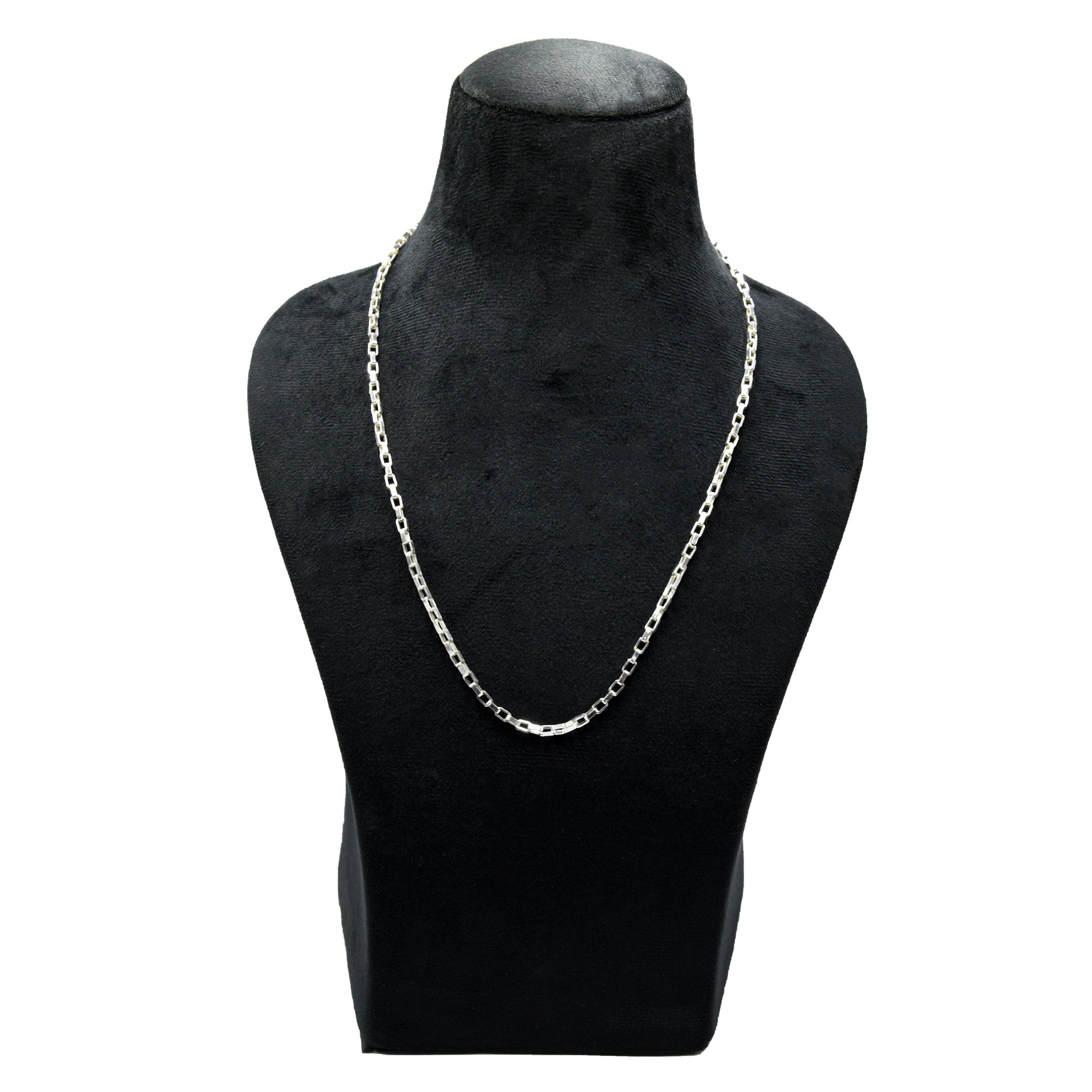 Box Brass Silver Plated Chain