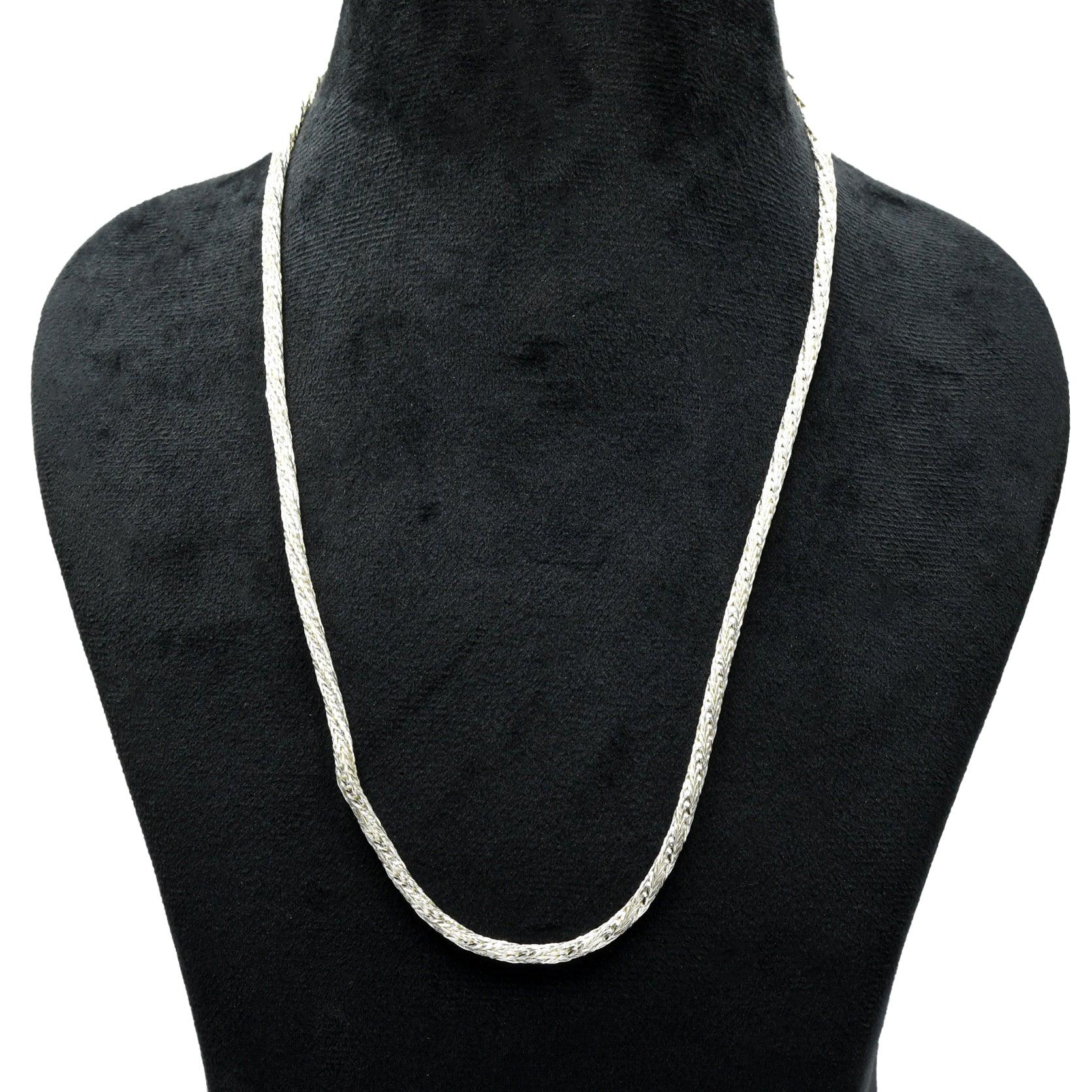 Braided Brass Silver Plated Chain