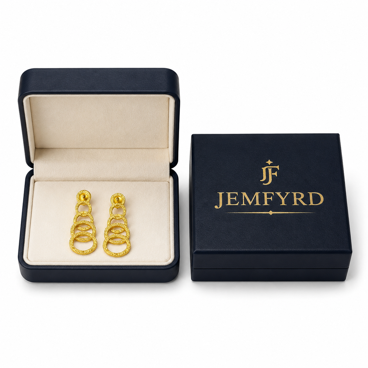 Hammered Gold Plated Round Stud Earring