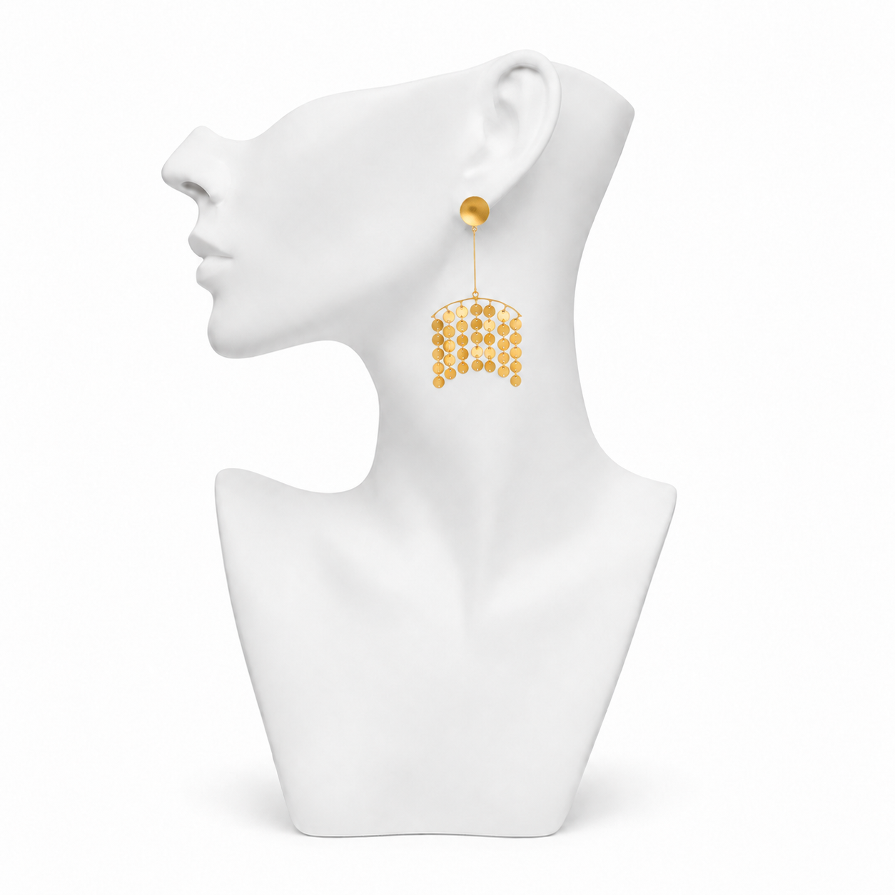 Brass Flash Gold Plating Hanger Stud Earring