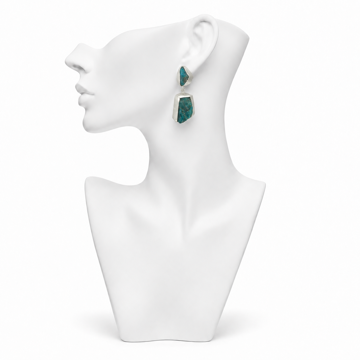 Apatite Rough Gemstone Stud Earring