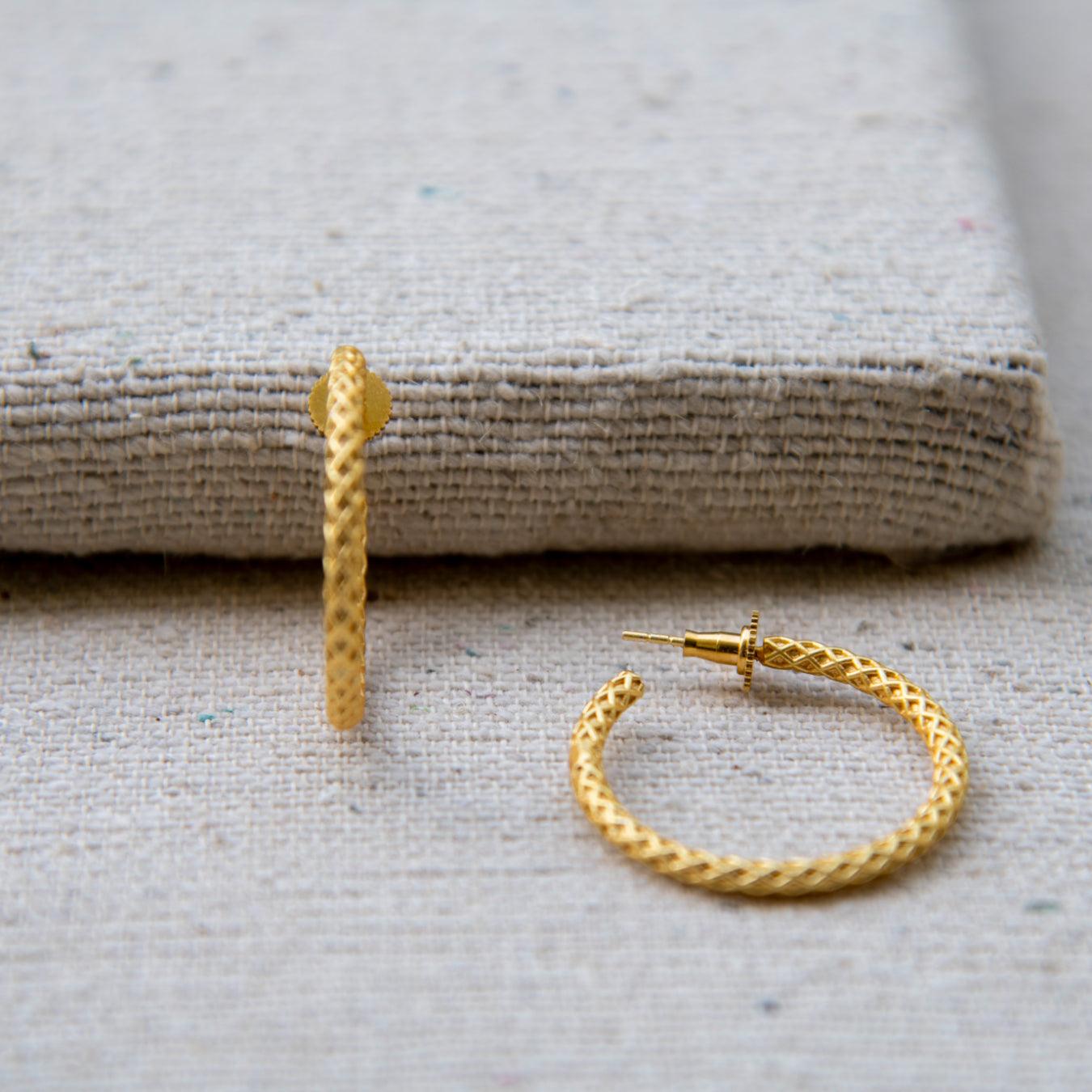 Crescent Gold Hoop Earring