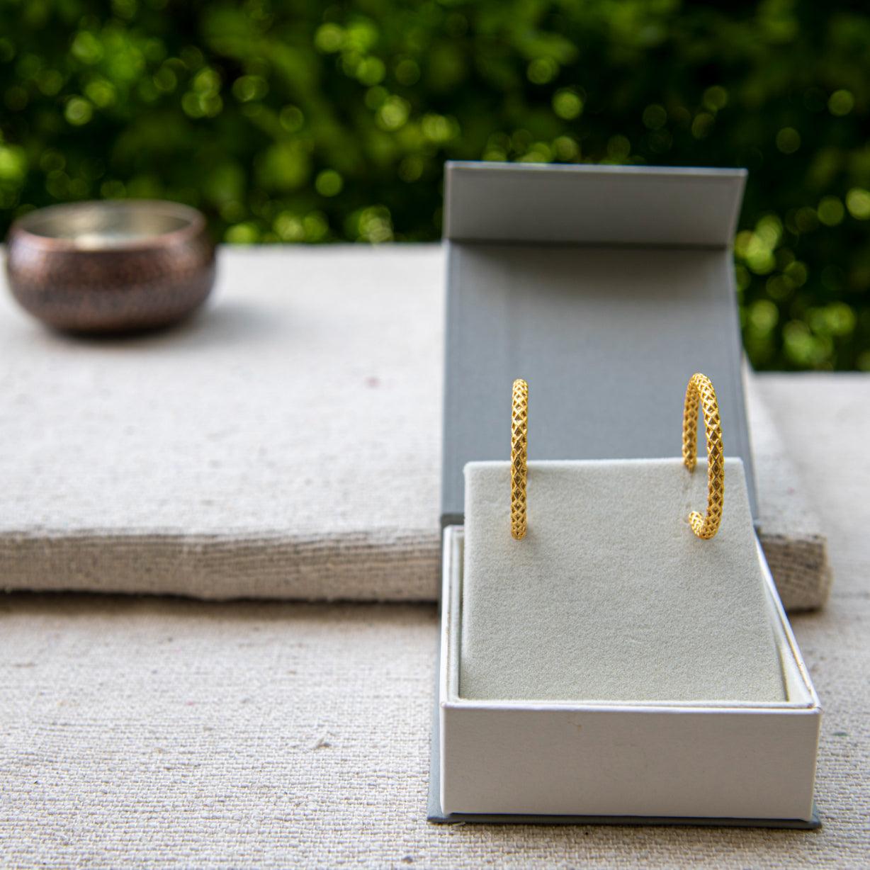 Crescent Gold Hoop Earring