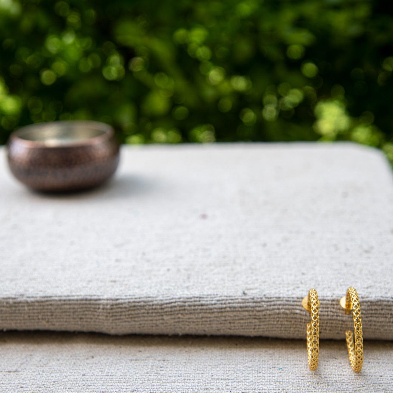 Crescent Gold Hoop Earring