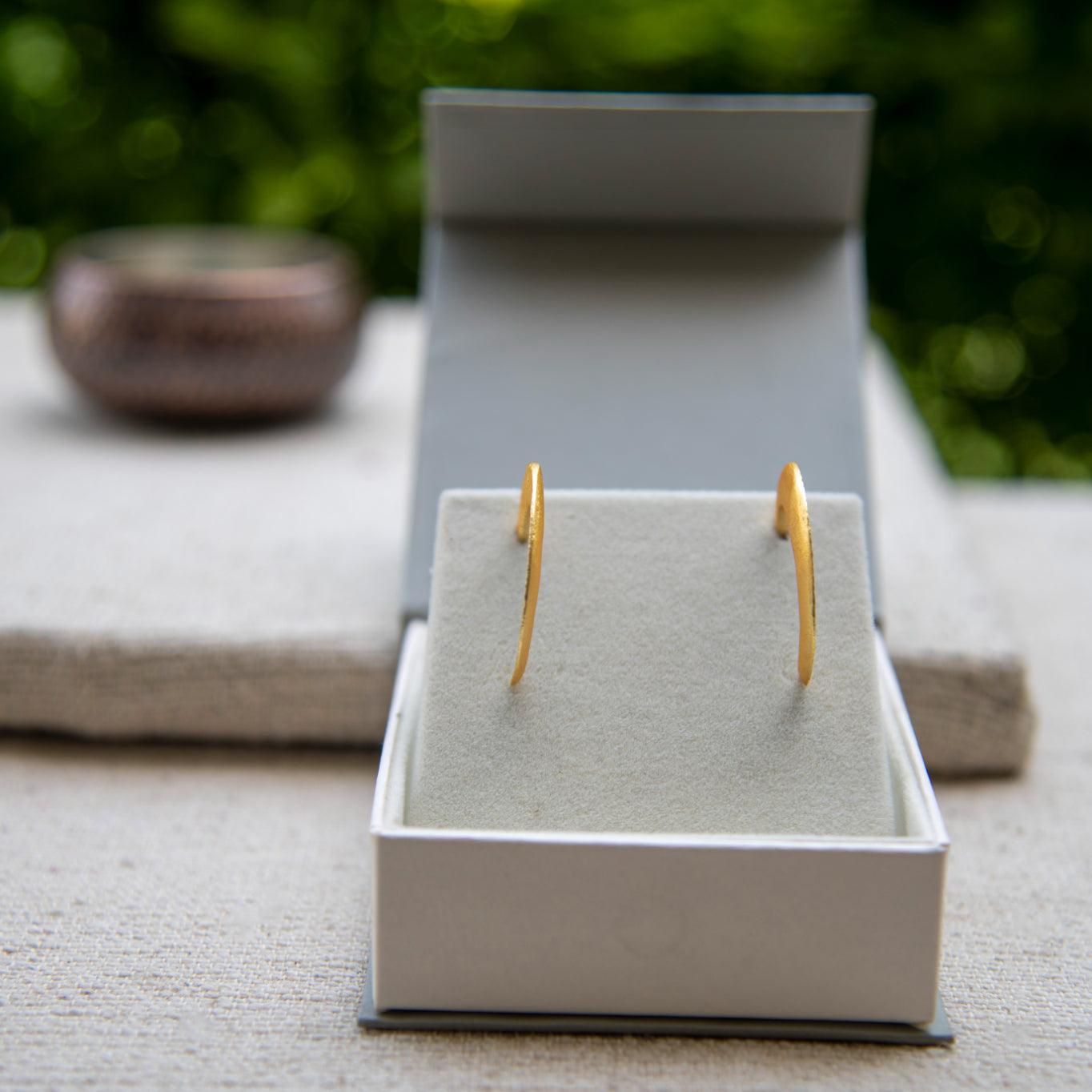 Crescent Moon Brass Earring