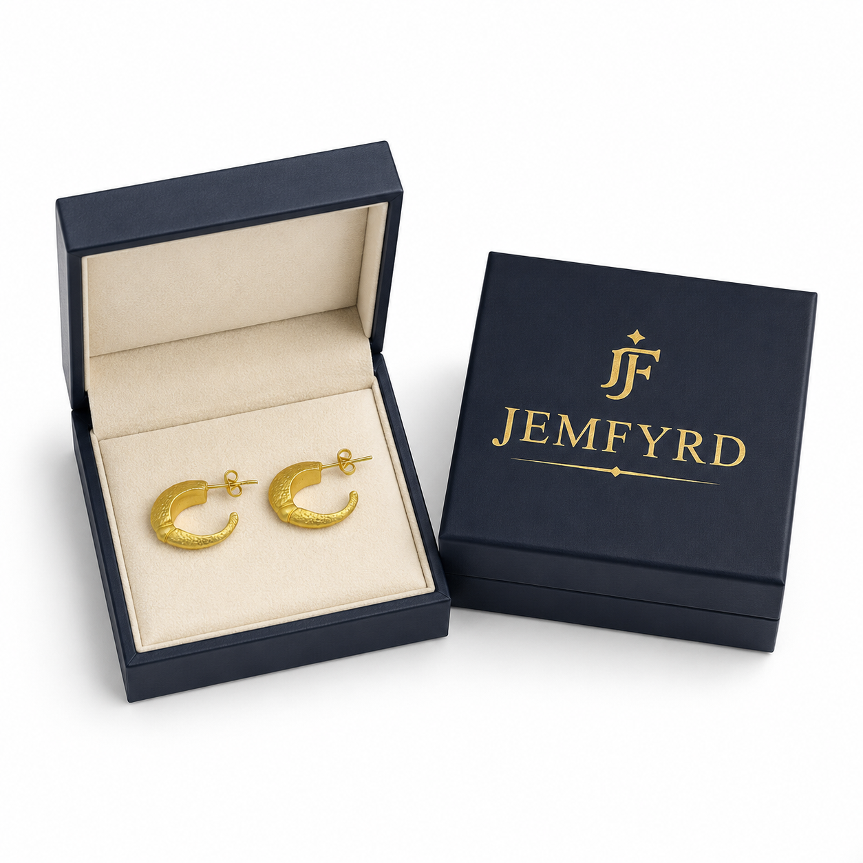 Alien Ship Hoop Flash Gold Plated Stud Earring