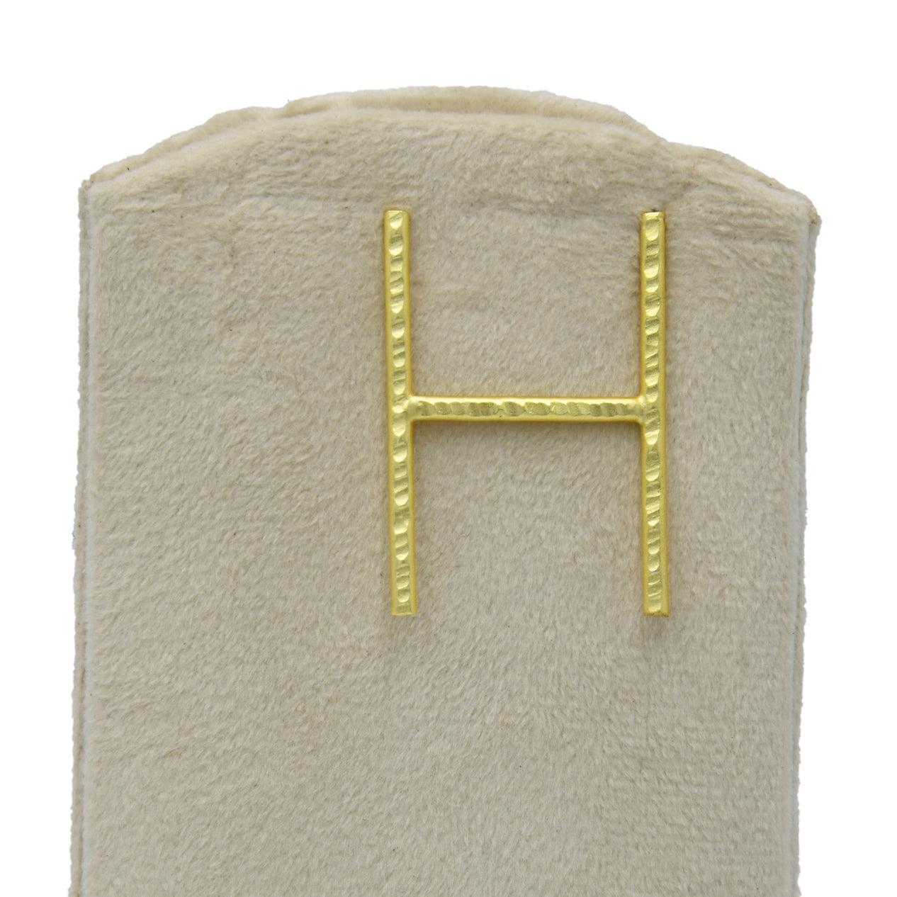 English Alphabet "H" Brass Earring