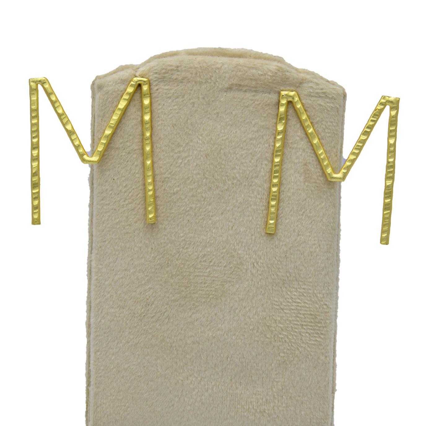 English Alphabet "M" Brass Earring