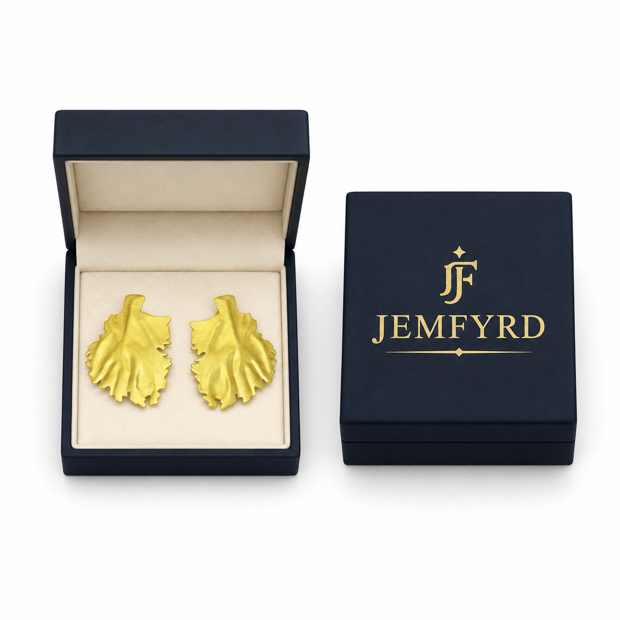 Golden Leaf Flash Gold Plated Stud Earring