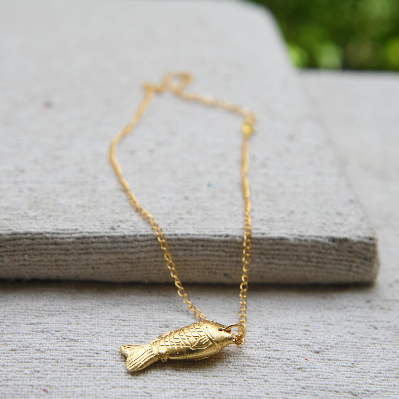 Fish Flash Gold Plated Pendant