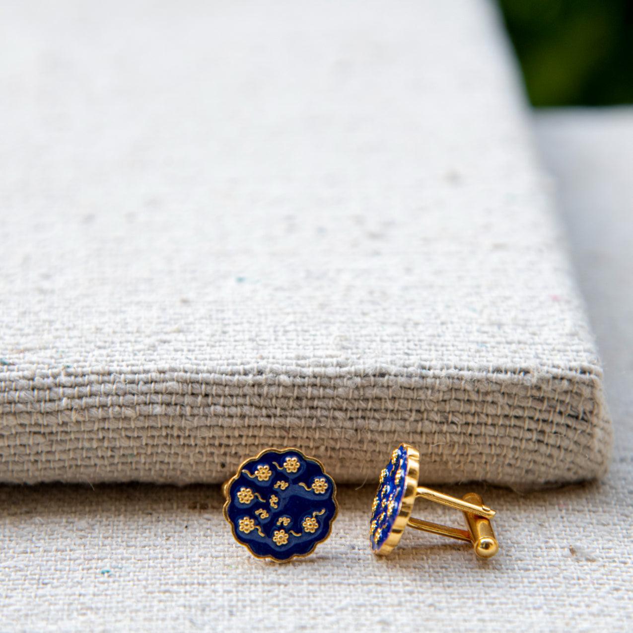 Flower Enameling Cufflinks