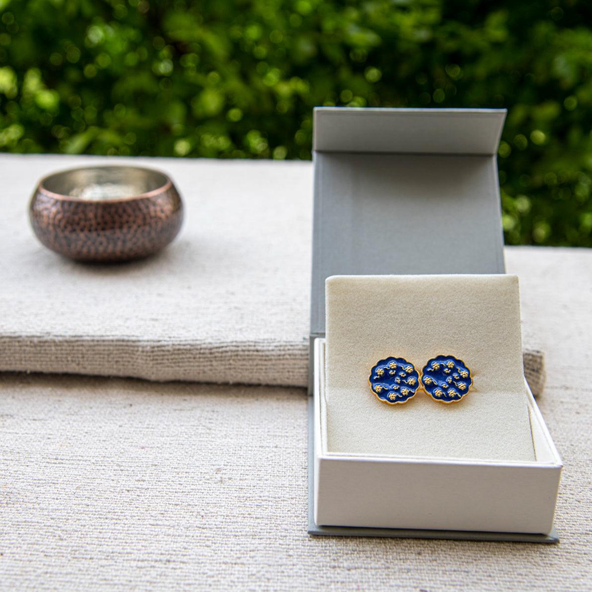 Flower Enameling Cufflinks