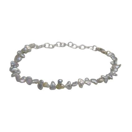 Fresh Water Pearl Silver Plated Chain Bracelet