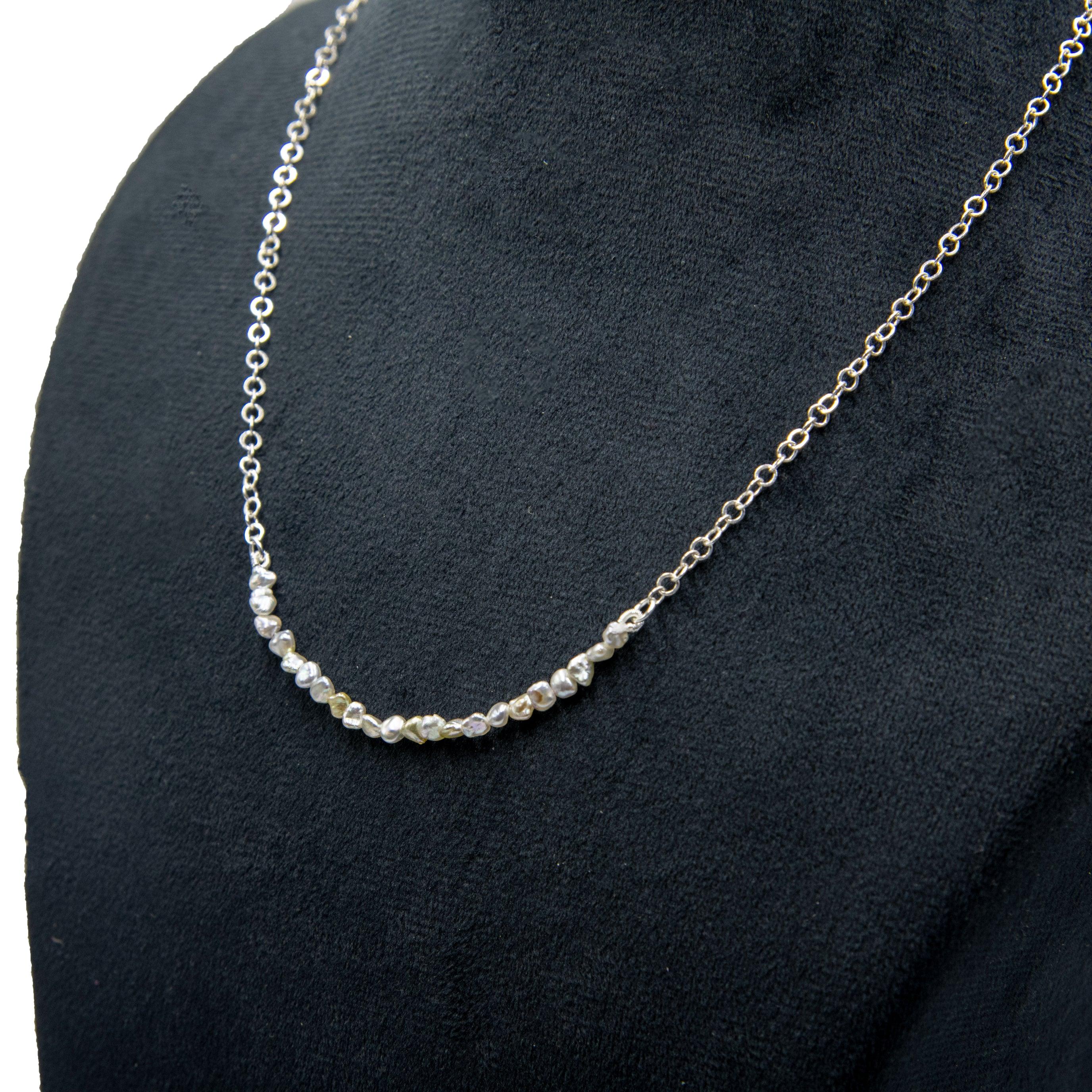 Freshwater Pearl Silver Plated Chain Necklace