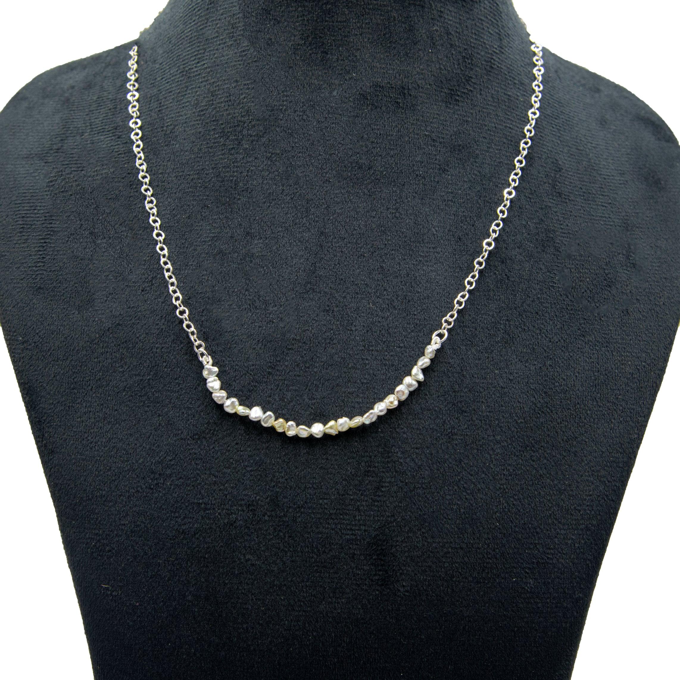 Freshwater Pearl Silver Plated Chain Necklace