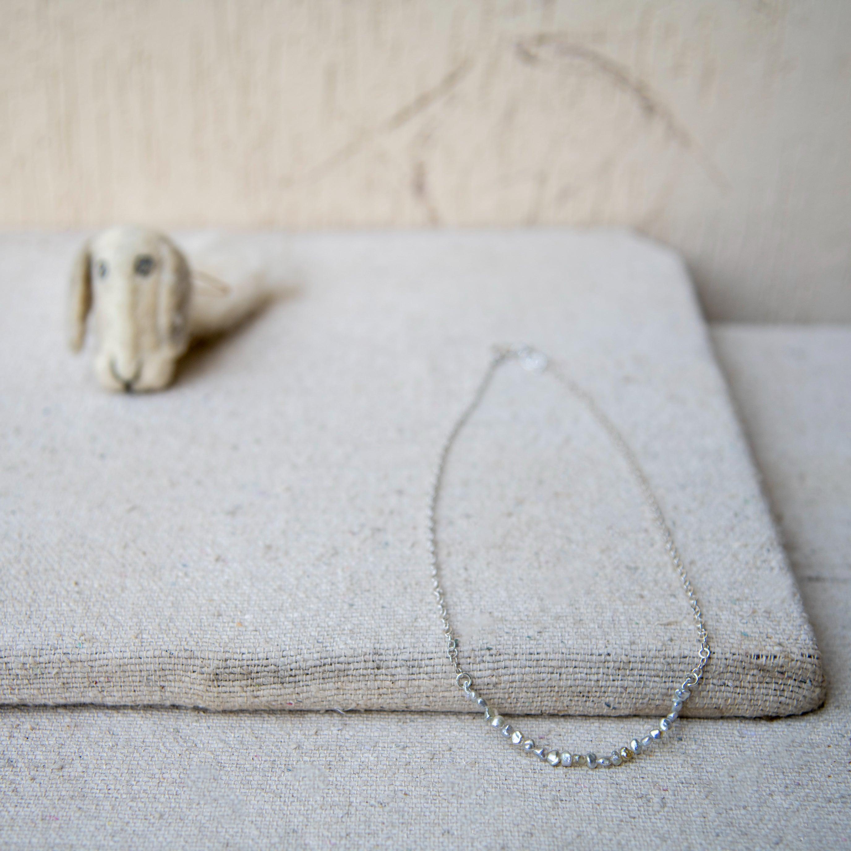 Freshwater Pearl Silver Plated Chain Necklace