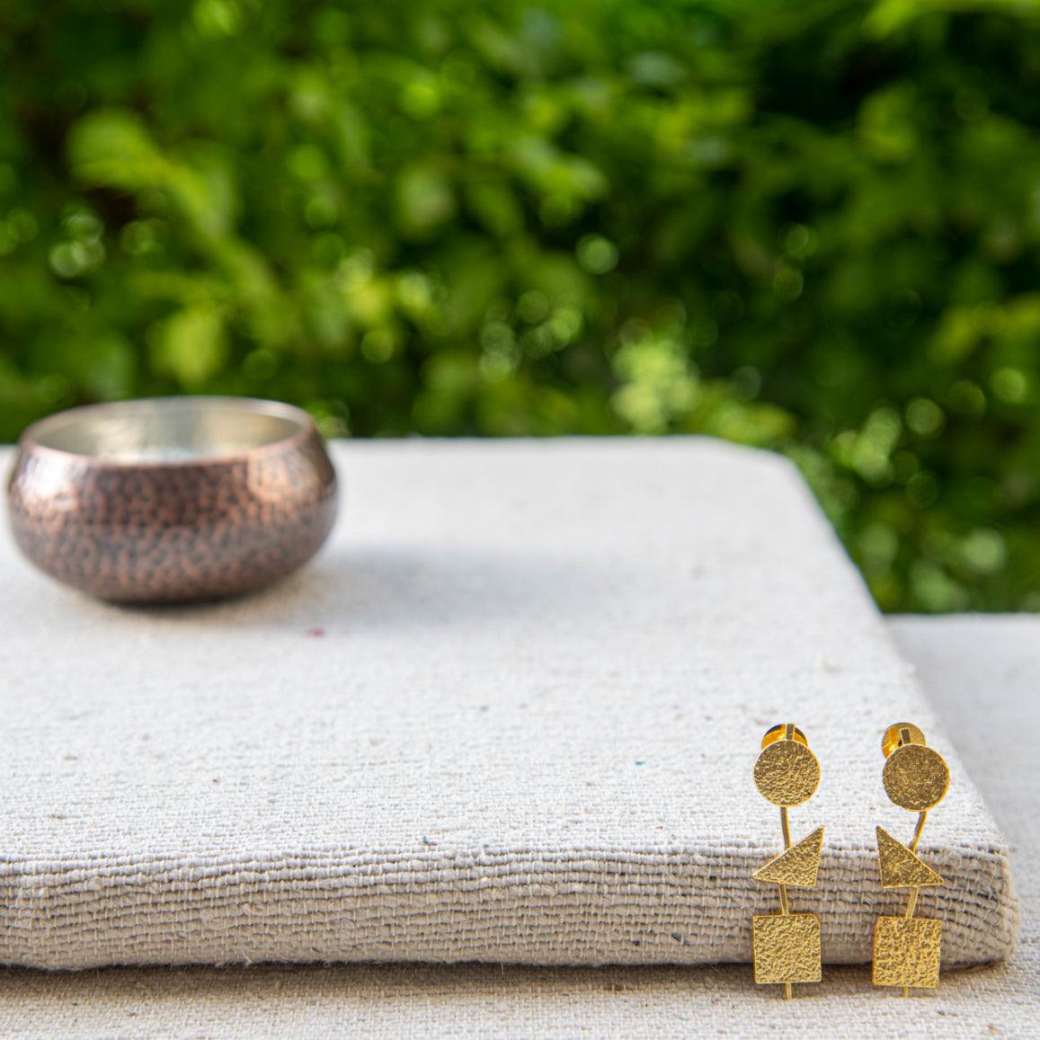 Geometrical Dangler Stud Earring