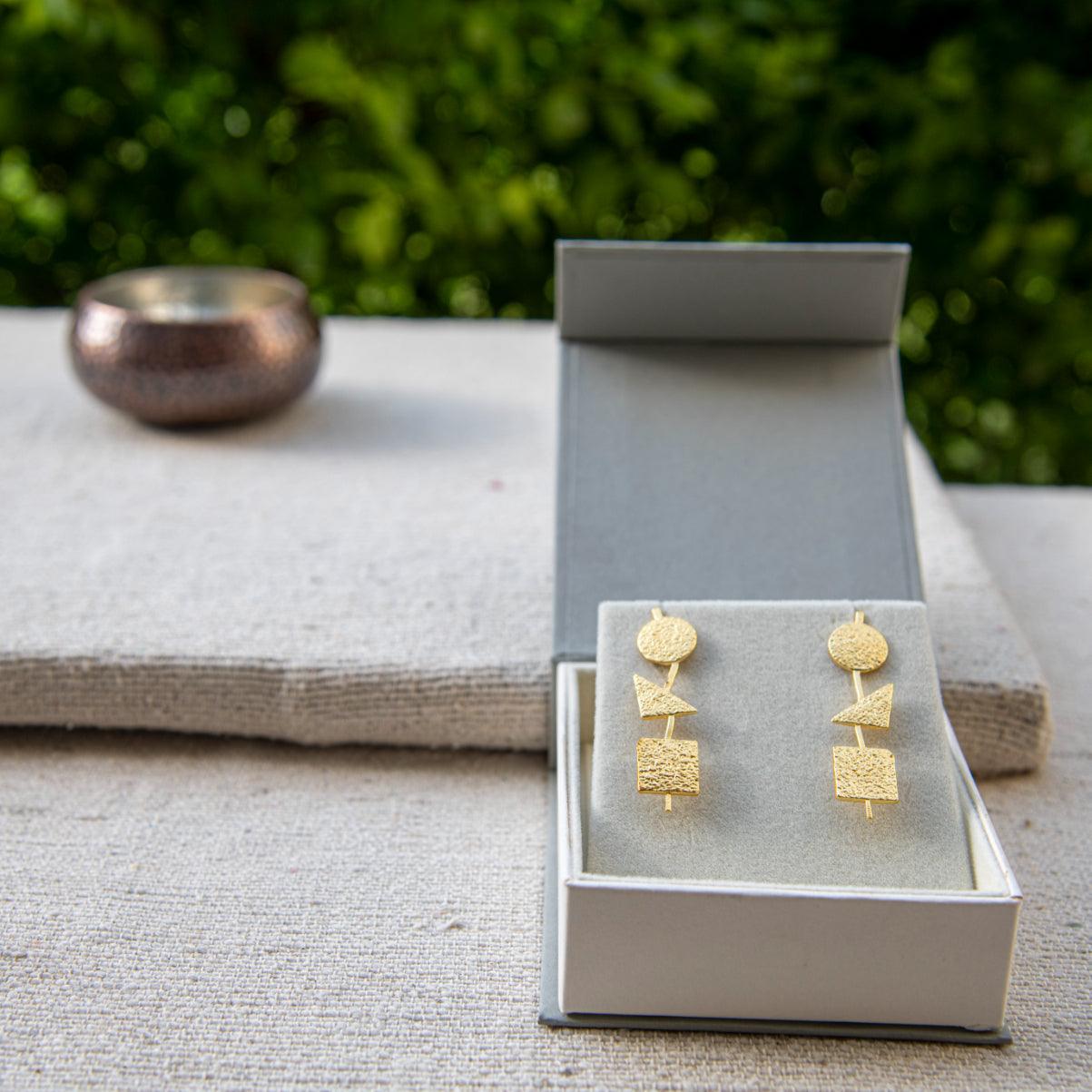Geometrical Dangler Stud Earring