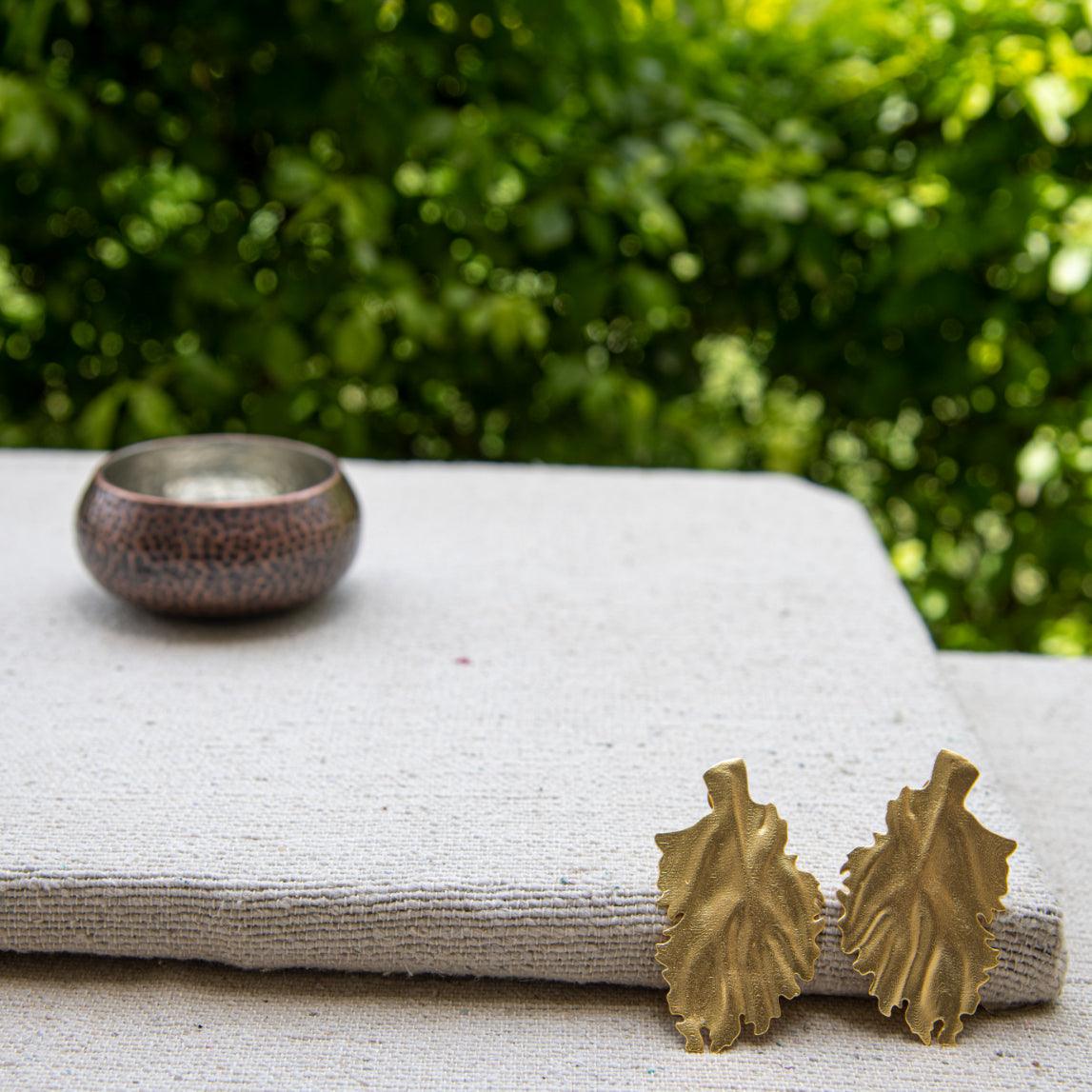 Golden Leaf Stud Earring