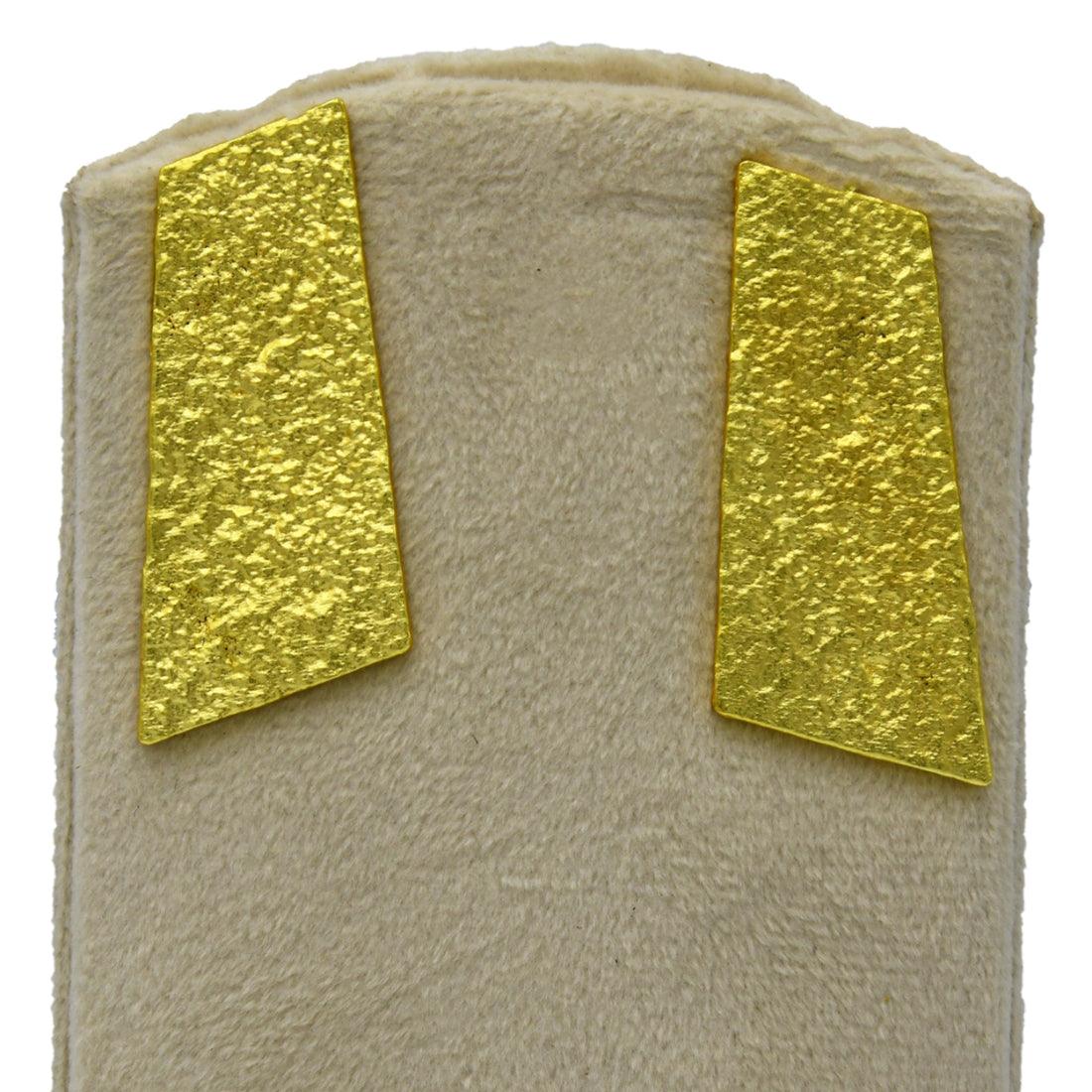 Hammered Brass Gold Plated Stud Earring
