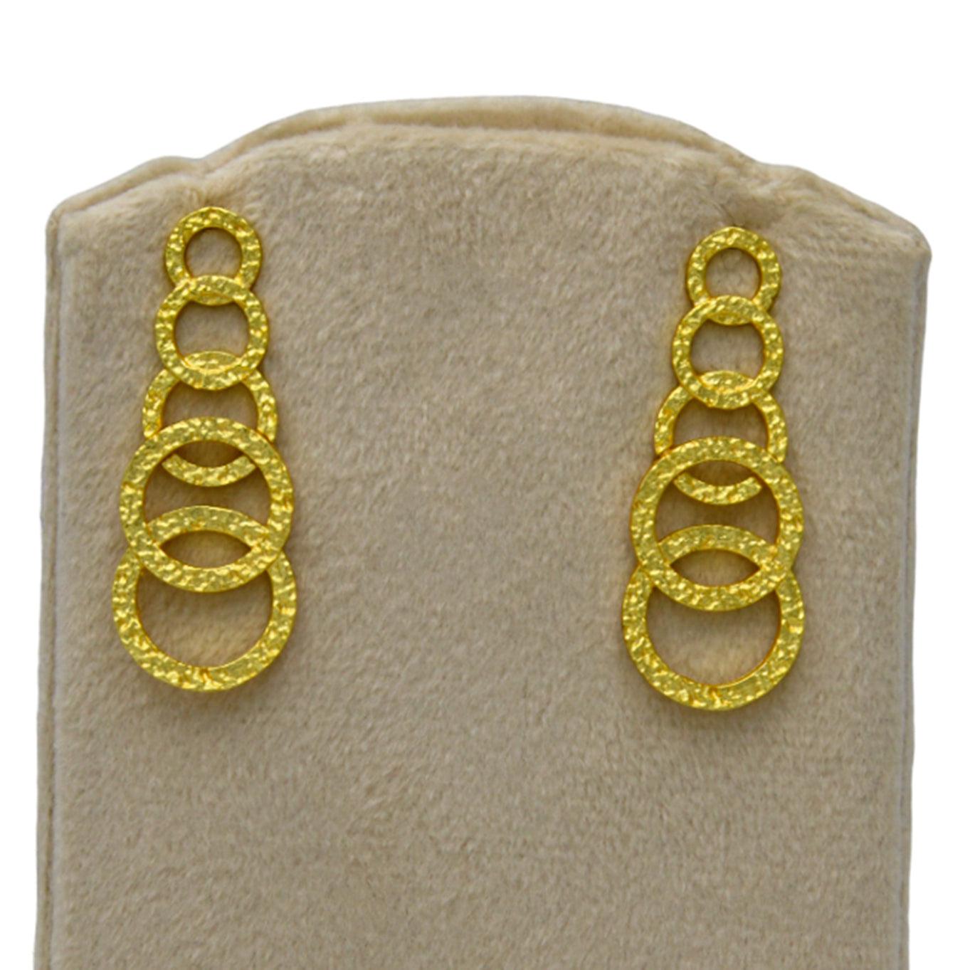 Hammered Gold Plated Round Stud Earring