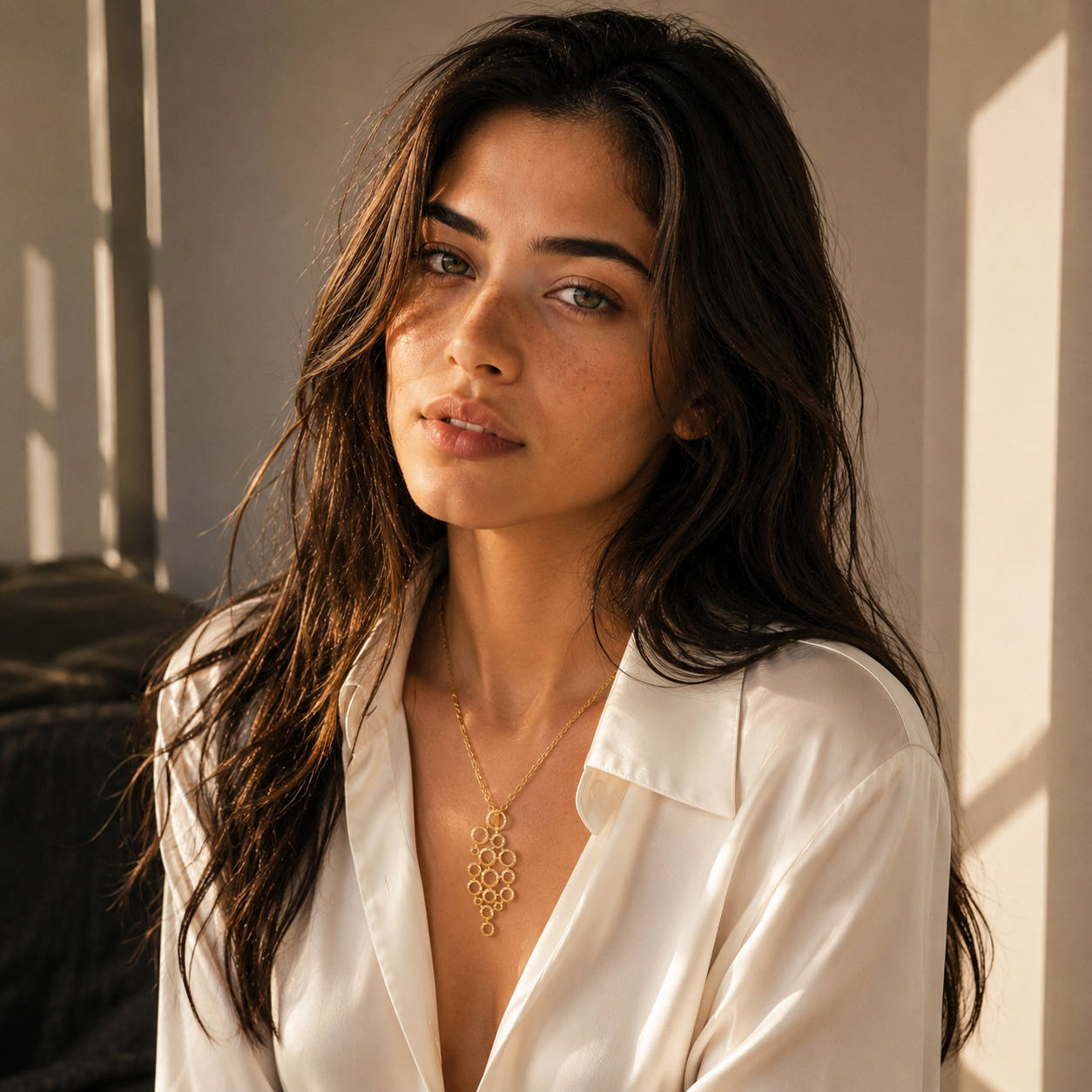Brass Flash Gold Plating Hoops Necklace