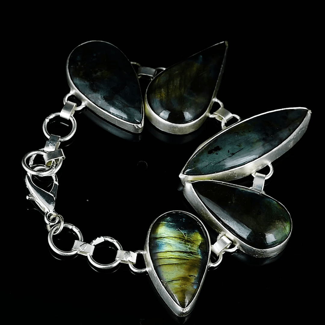 Labradorite Rough Gemstone Bracelet