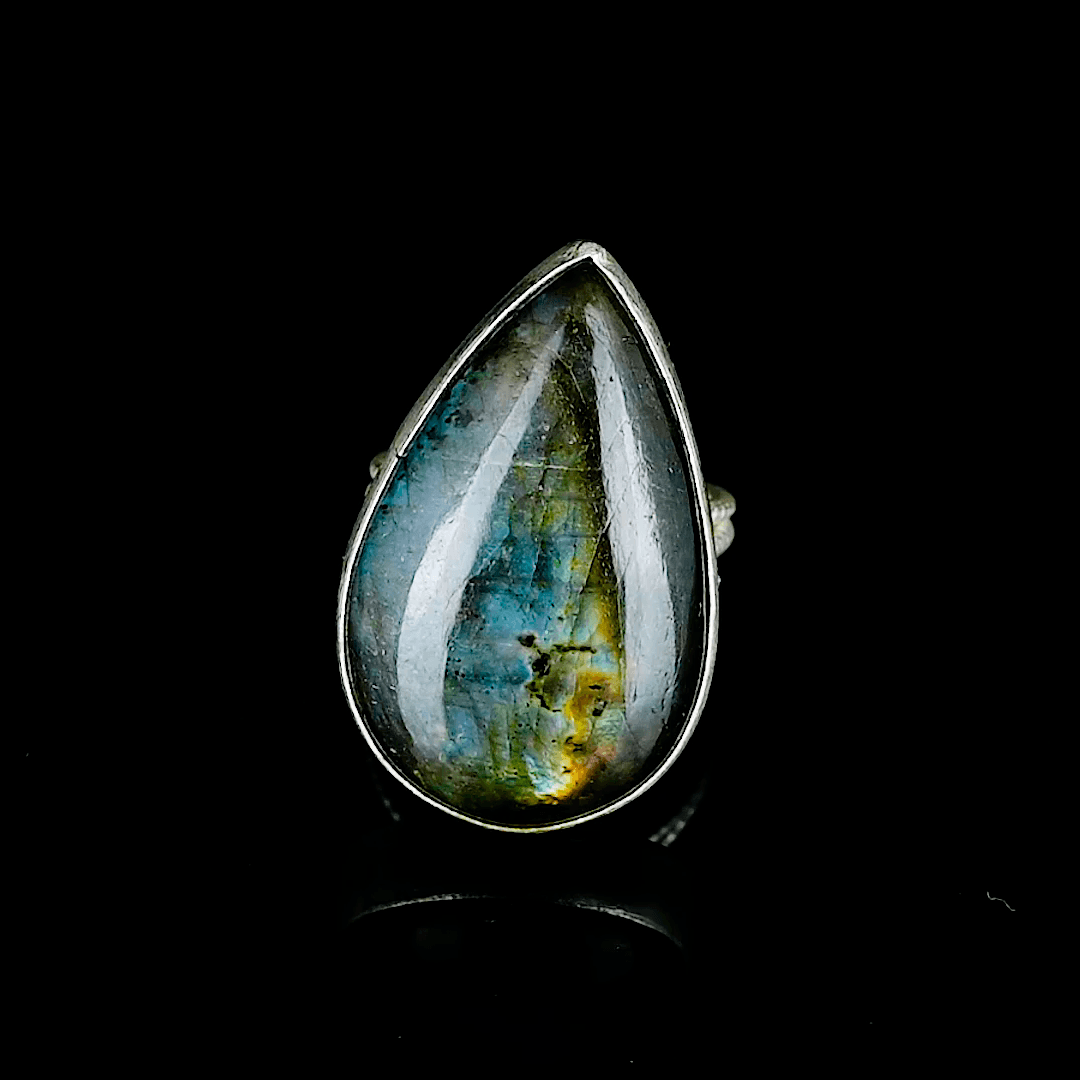 Labradorite Rough Gemstone Ring