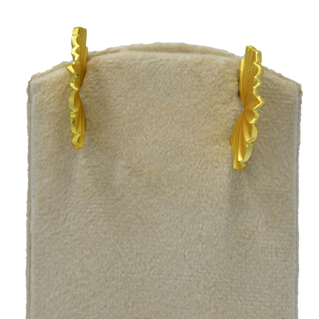 Lotus Leaf Gold Plated Stud Earring