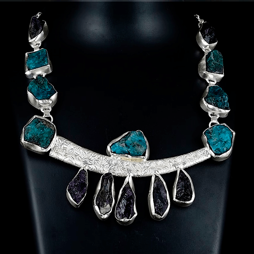 Natural Gemstone Brass Necklace jewelry
