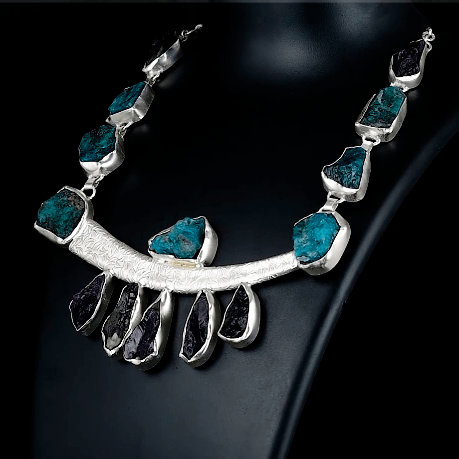 Natural Gemstone Brass Necklace jewelry