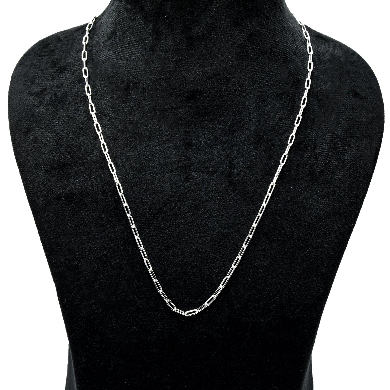 Paperclip Brass Silver Plated Chain