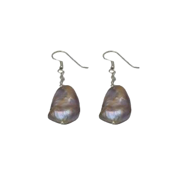 Pearl Silver Plated Dangler Hook Earring
