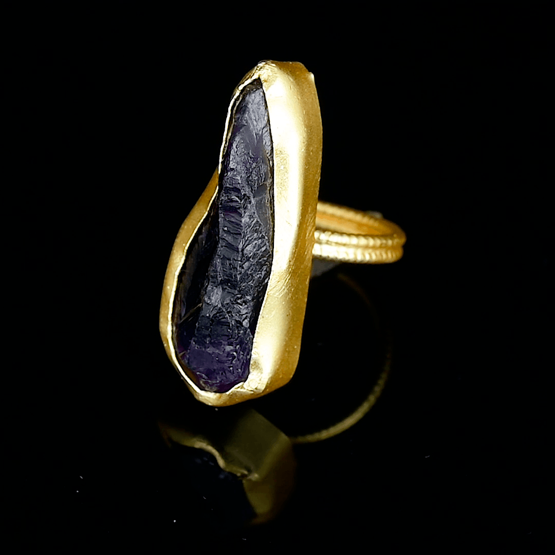 Purple Amethyst Natural Gemstone Ring
