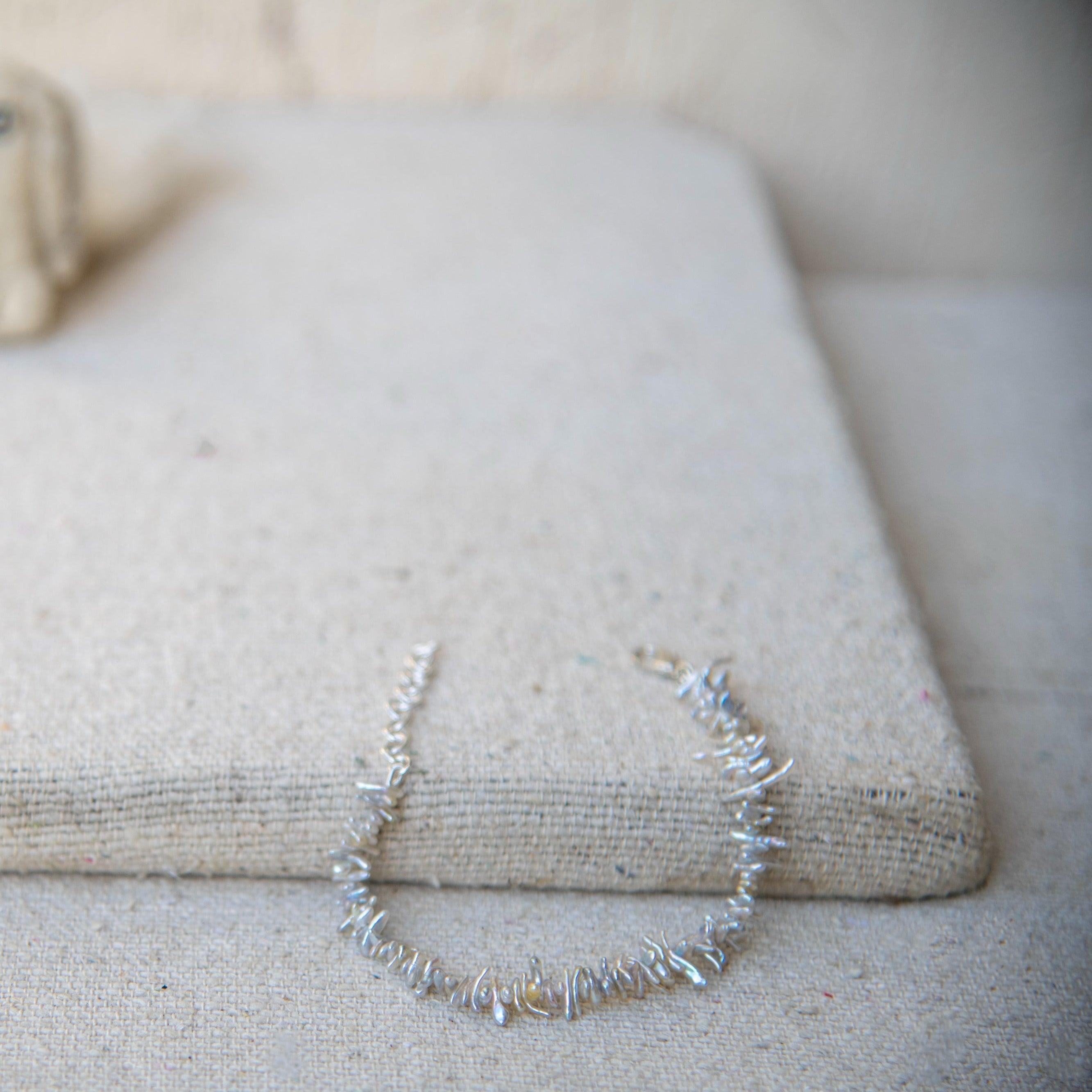 Rainbow Pearl Silver Plated Chain Bracelet