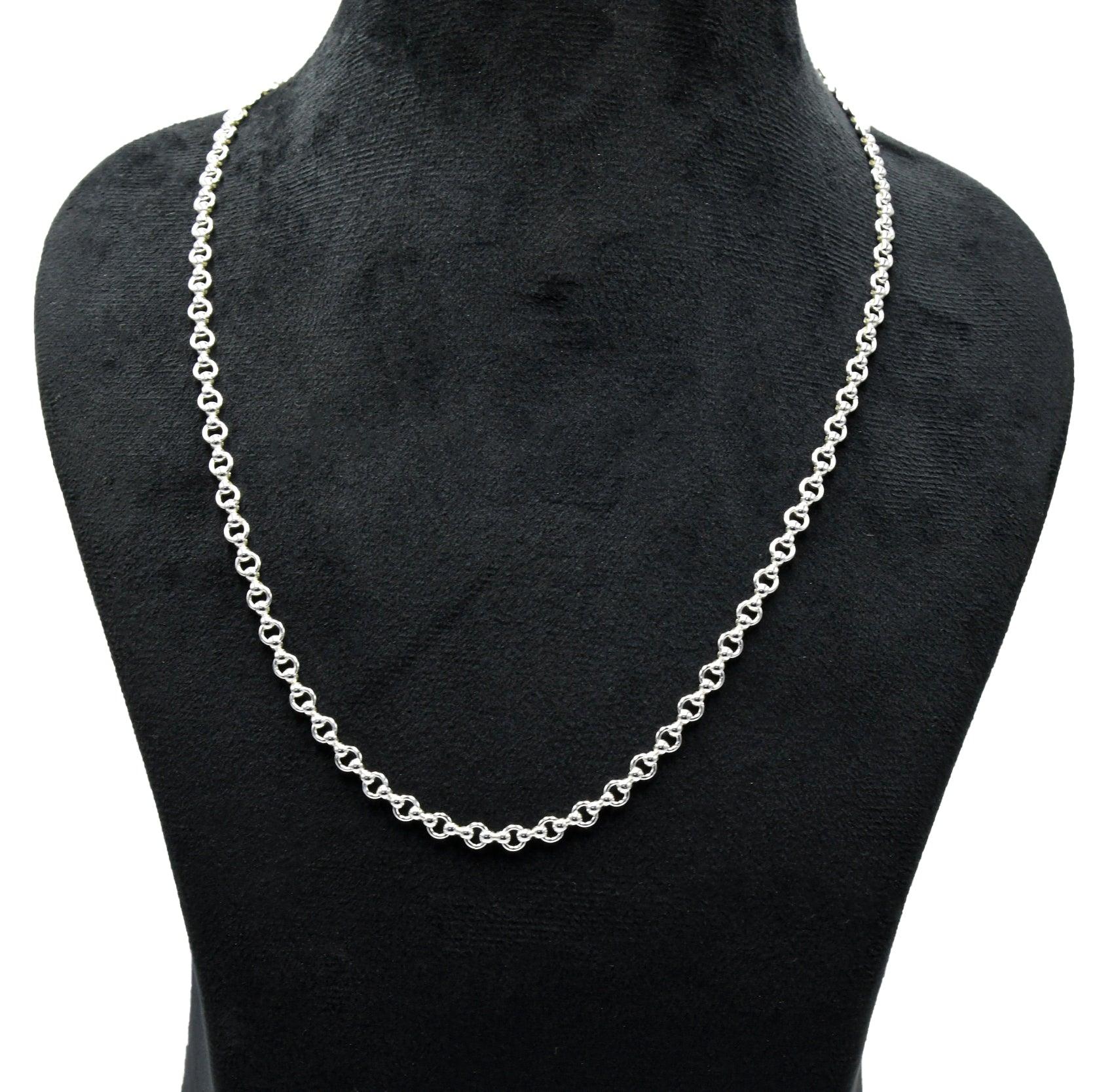Rolo Brass Silver Plated Chain
