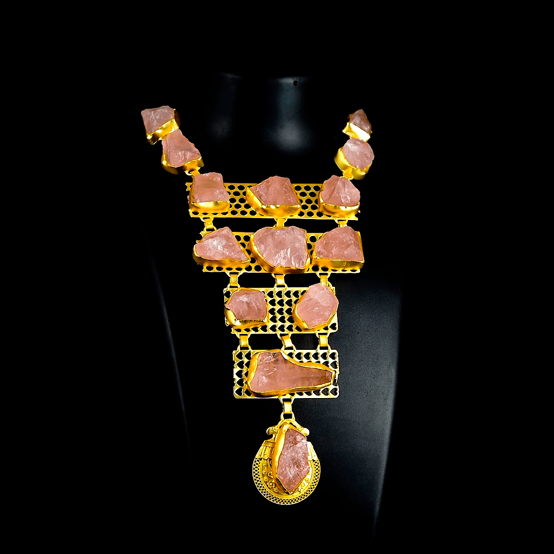 Rose Quartz Gemstone Necklace Fashion jewelry
