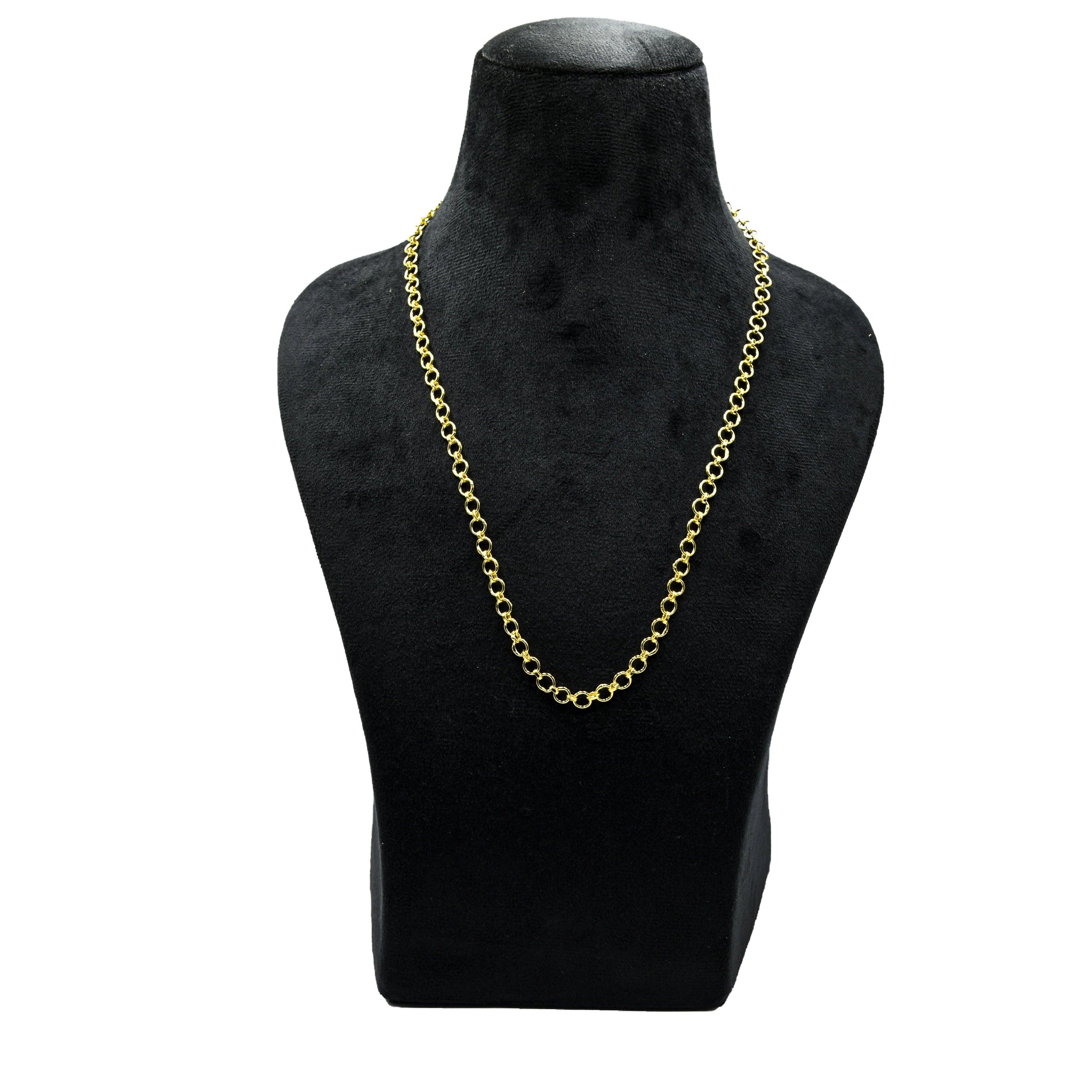Round Hoop Brass Gold Plated Chain