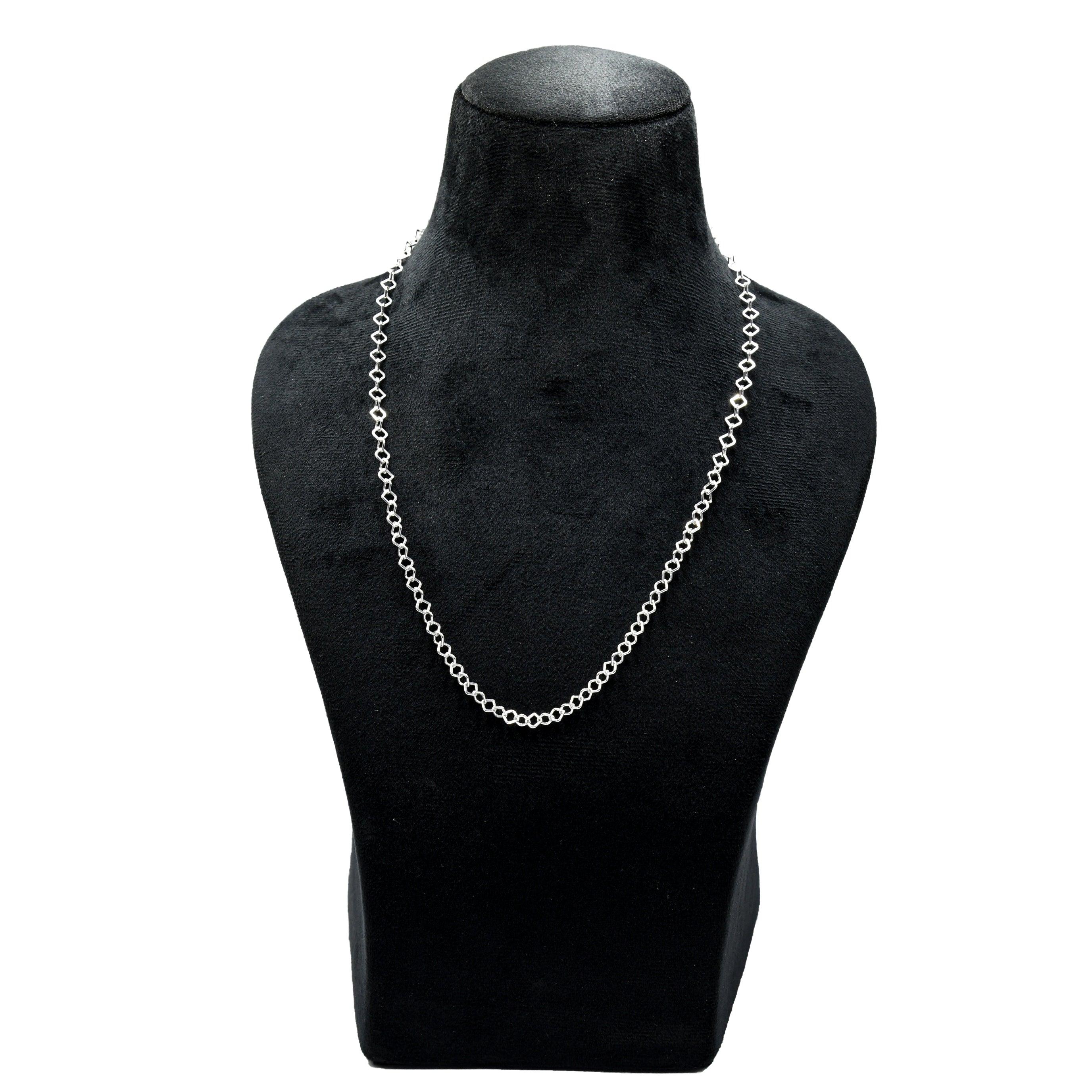 Square Brass Silver Plated Chain