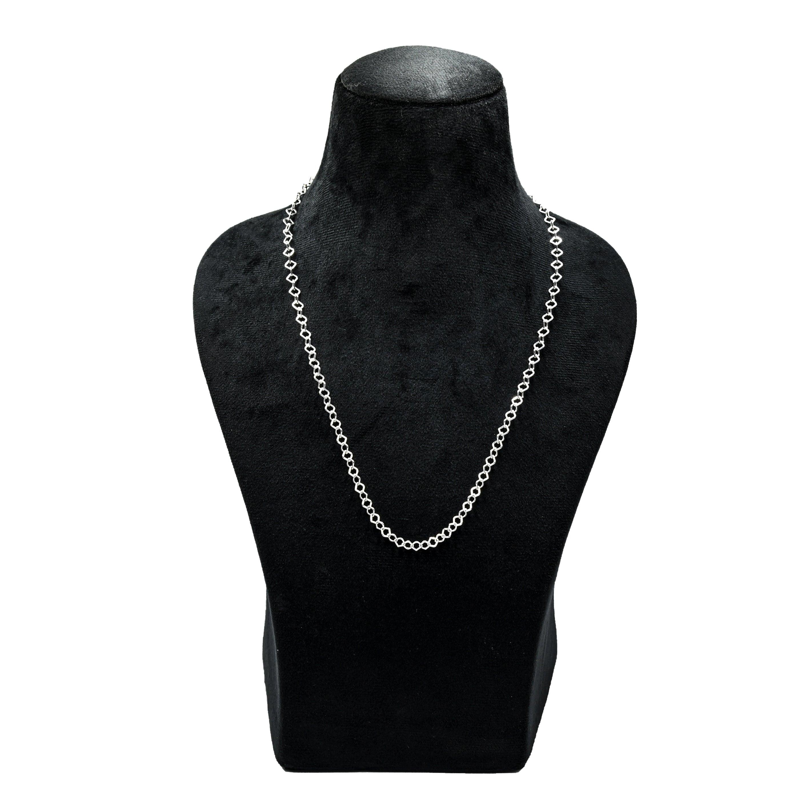 Square Brass Silver Plated Chain