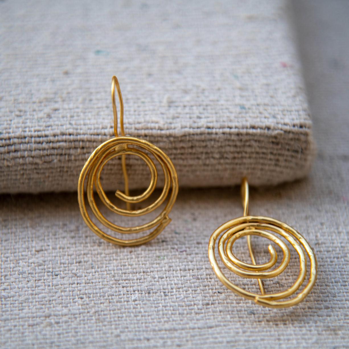 Swirl Gold Plated Dangle Earring