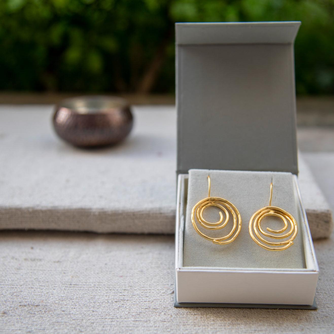 Swirl Gold Plated Dangle Earring